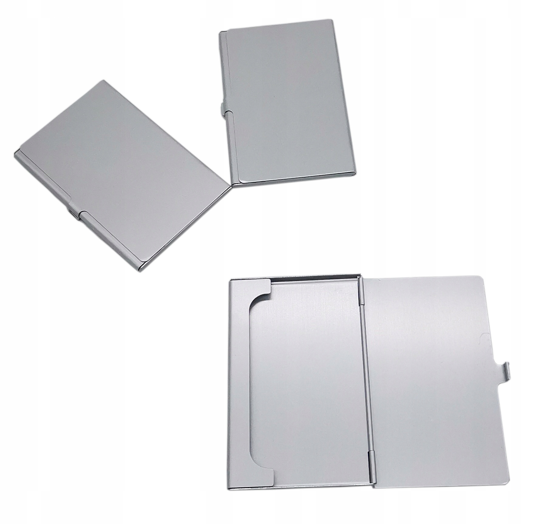 

Etui na wizytówki karty metalowe srebrne
