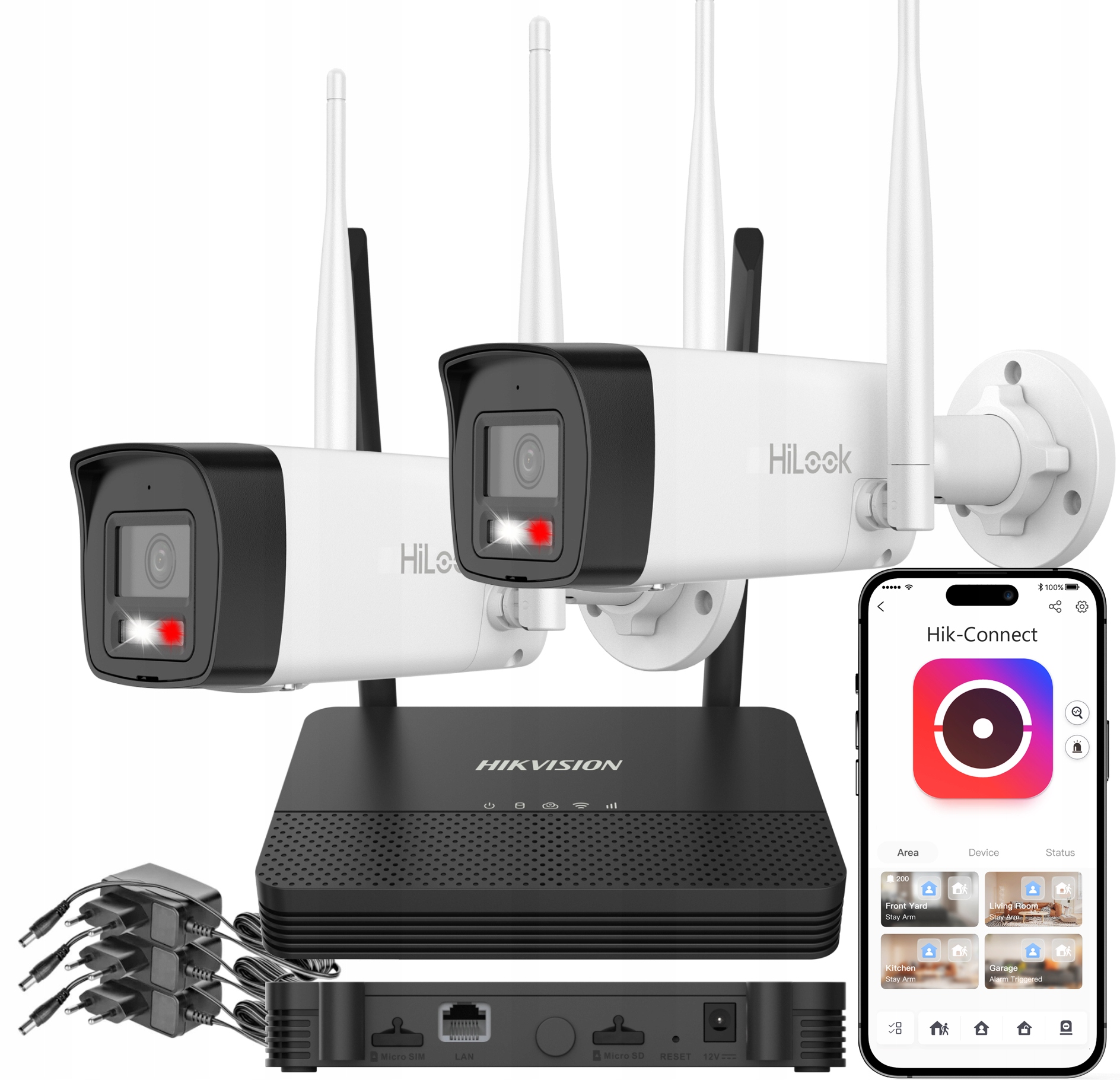 WiFi monitorovací sada 2 kamery 4Mpx Nvs rekordér Aplikace Hikvision