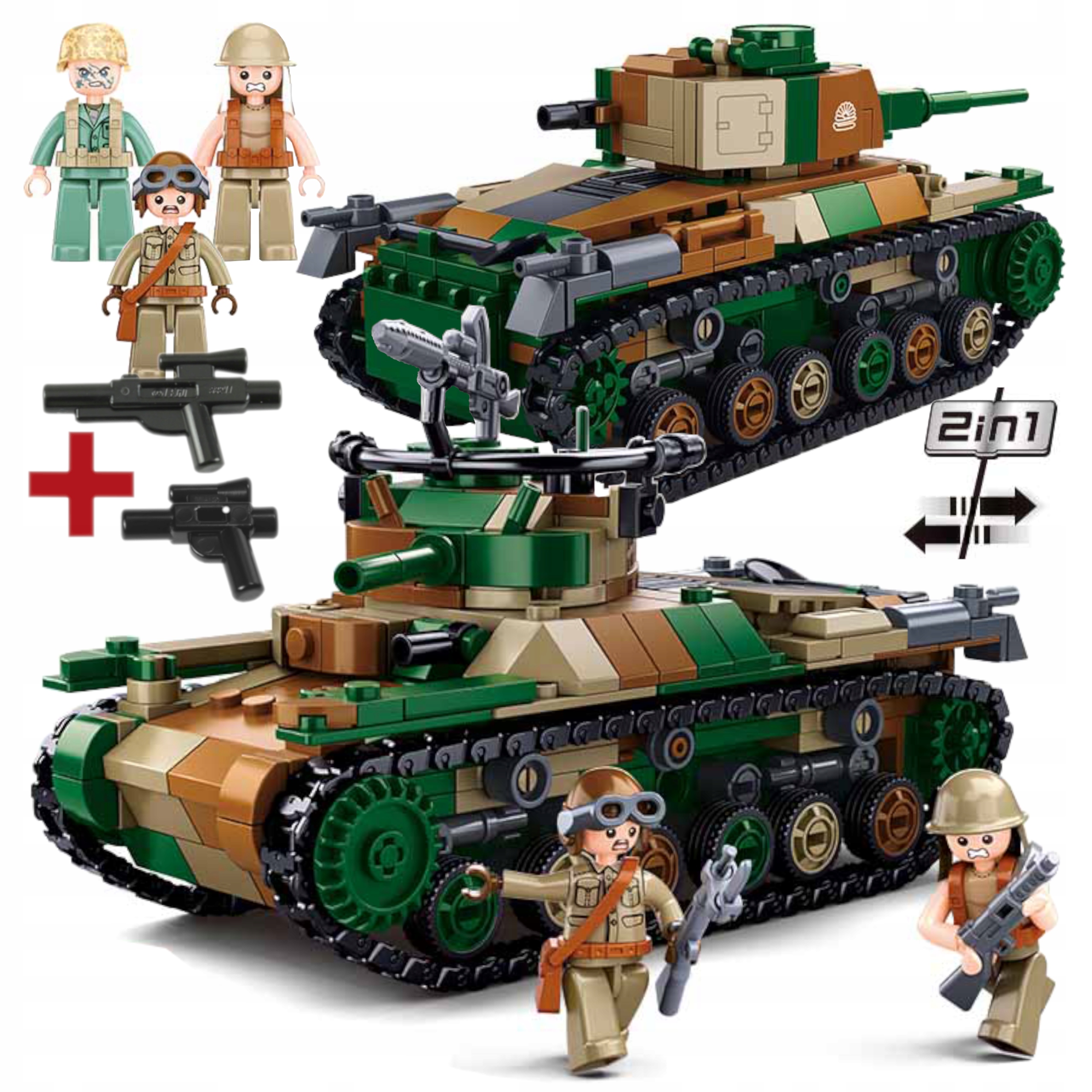 Tank Typ 97 japonský Ničitel Vojsko 2 v 1op Figurky Lego Zbraň