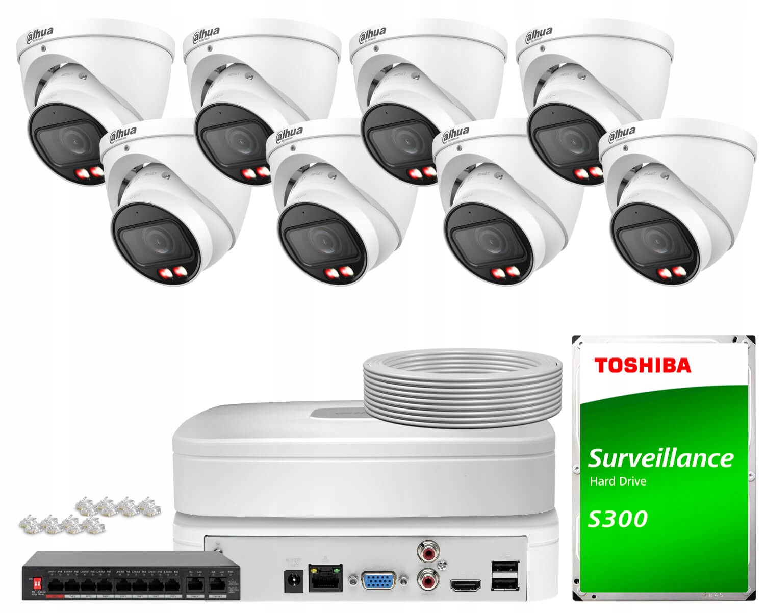 Sada pro Ip monitorování Dahua 8x IPC-HDW2849T-ZS-IL-27135 Ai Smd Plus