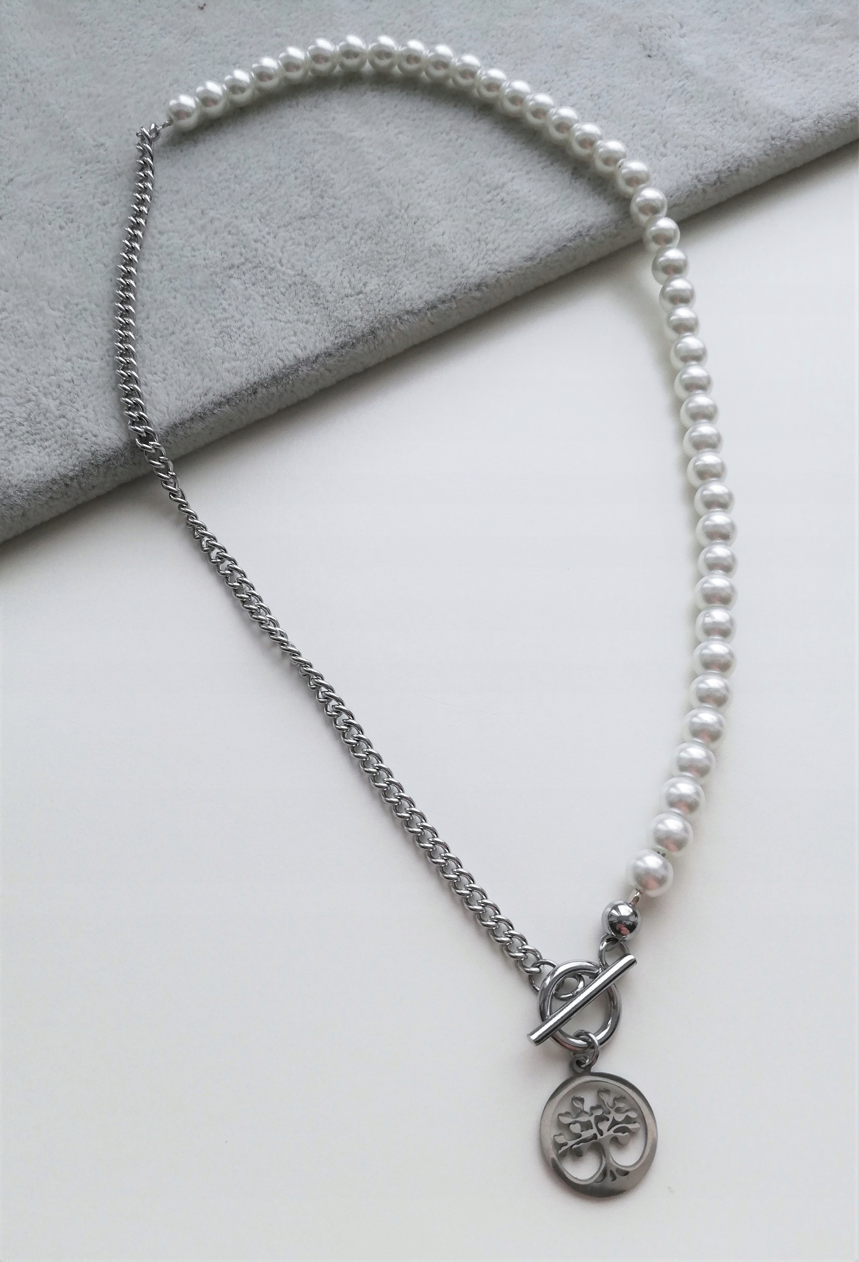 náhrdelník perly řetízek 50cm Stromeček Štěstí