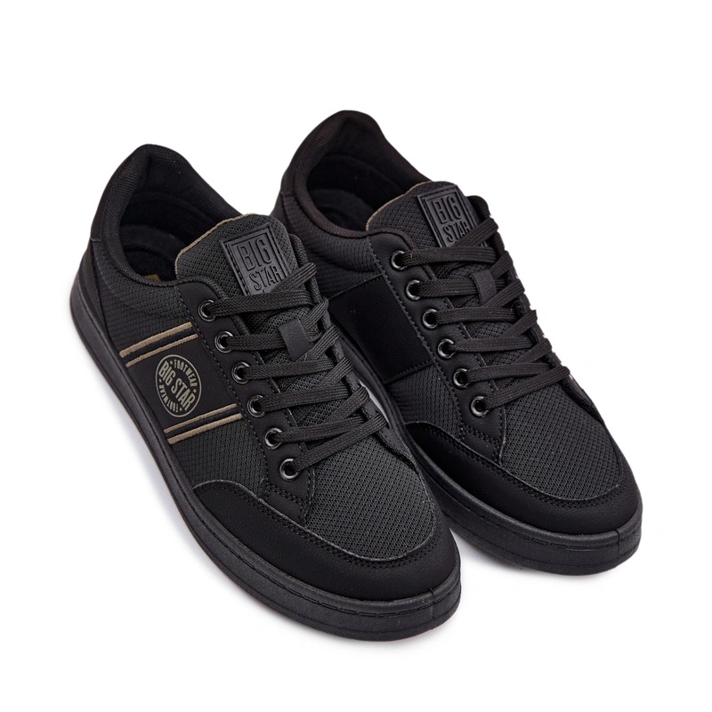 Pánské Pohodlné Tenisky Big Star Šněrovací Pohodlné TT174310 Černé 41