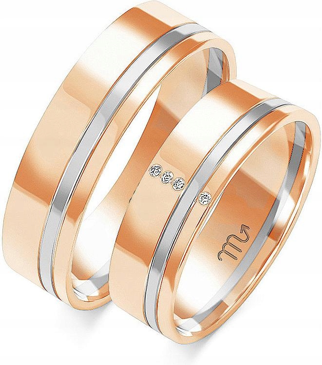 Prsteny z růžového zlata svatba 14K 585 vel. 11 12 13 – výjimečná zlatá kolekce