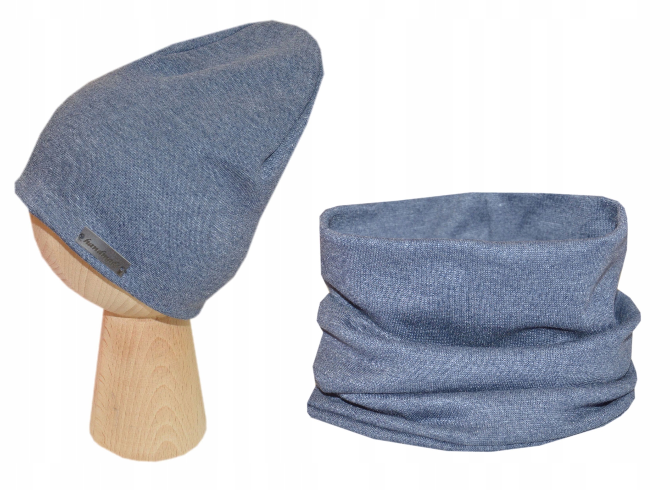 

Komplet czapka i komin gładka 46-49cm jeans