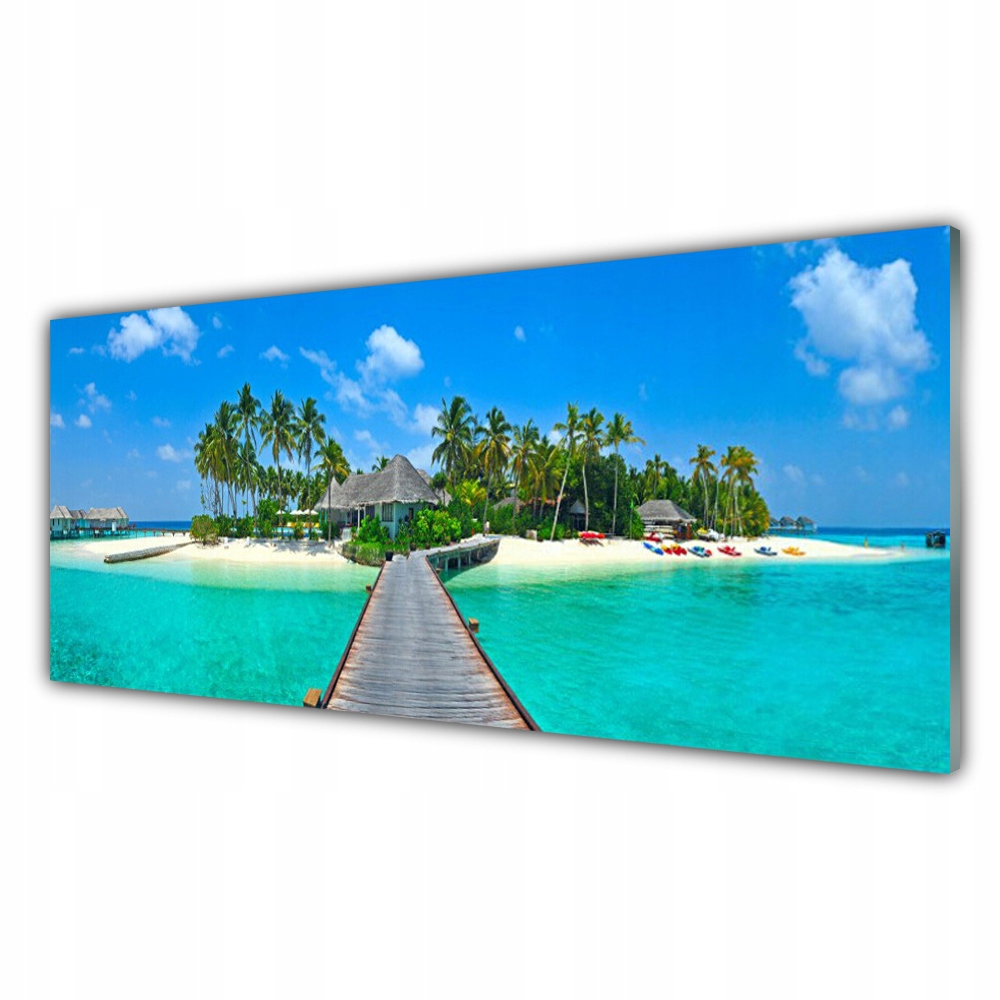 

Fotoobraz na ścianę 125x50 Tropikalna Plaża Palmy