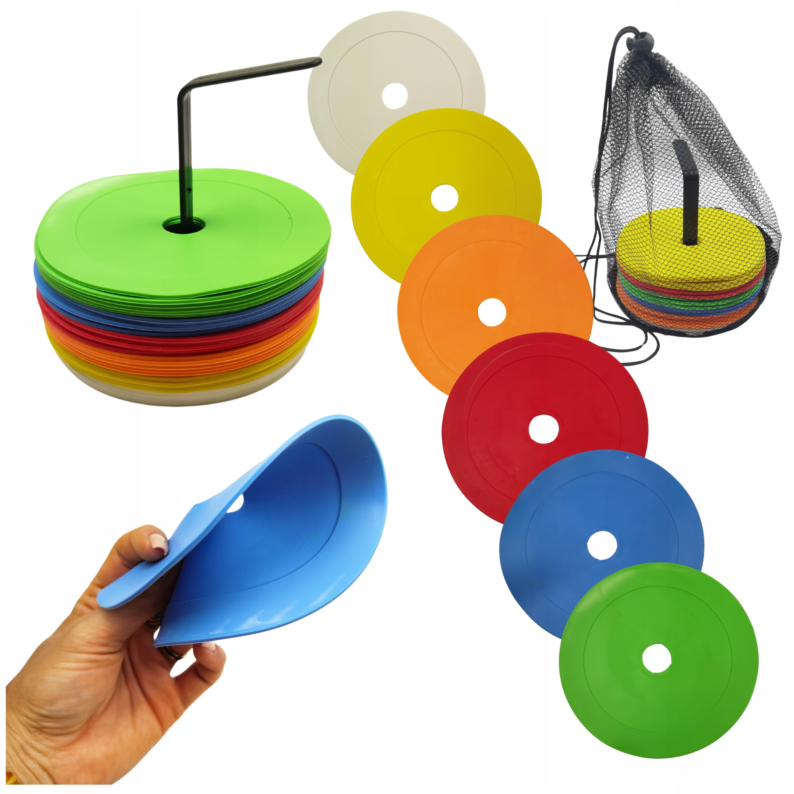 Znaczniki pola Płaskie talerzyki Maty placki 48szt. wysepki pola znakujące