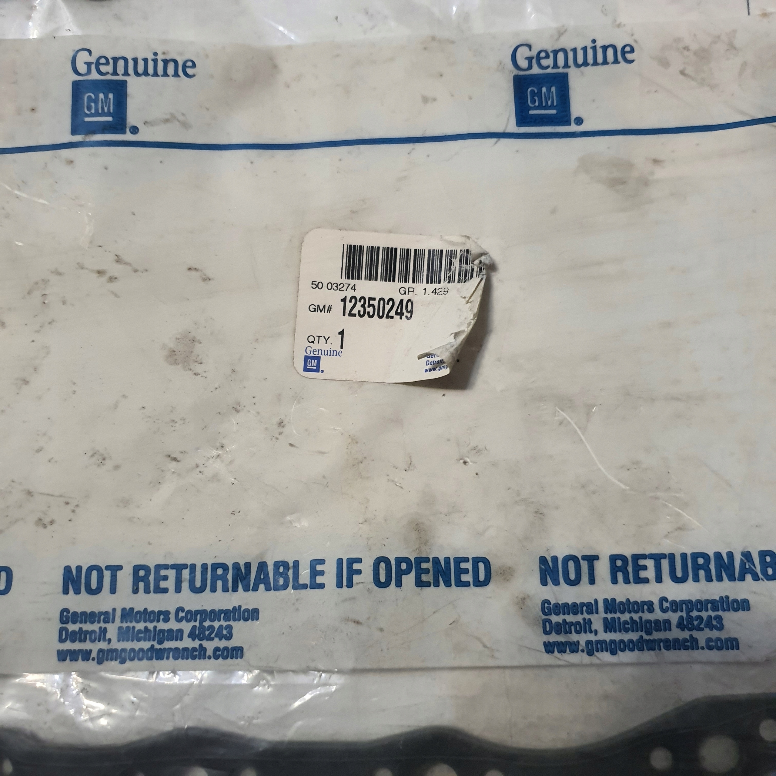 Uszczelka miski olejowej GM Buick,Pontiac 85-95 Numer katalogowy części 12350249