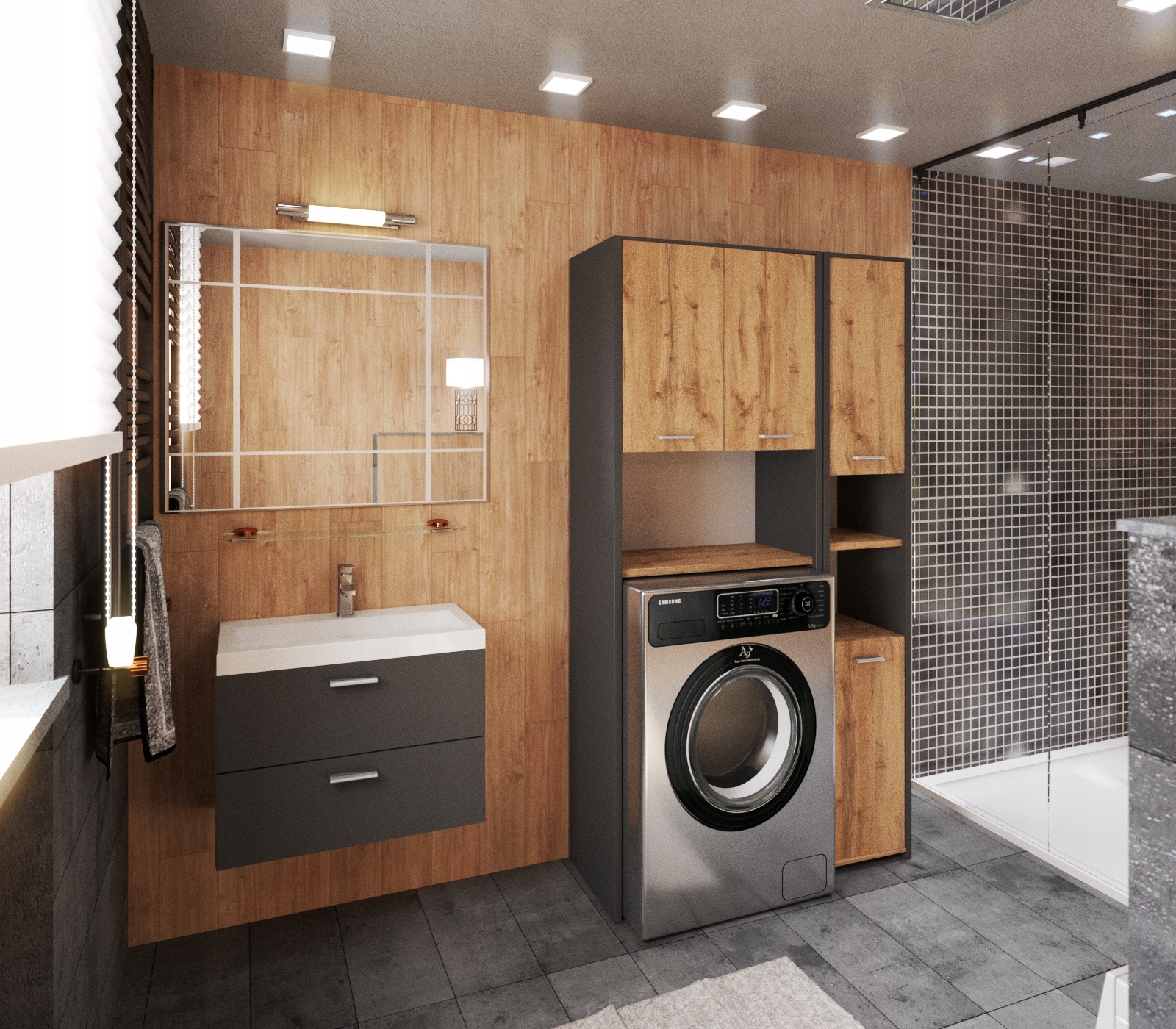 SZAFKA NAD PRALKE | SZAFKA ŁAZIENKOWA | SŁUPEK ŁAZIENKOWY MEBLE ŁAZIENKOWE Kod producenta SzafkanadpralkeSlupekLazienkowy