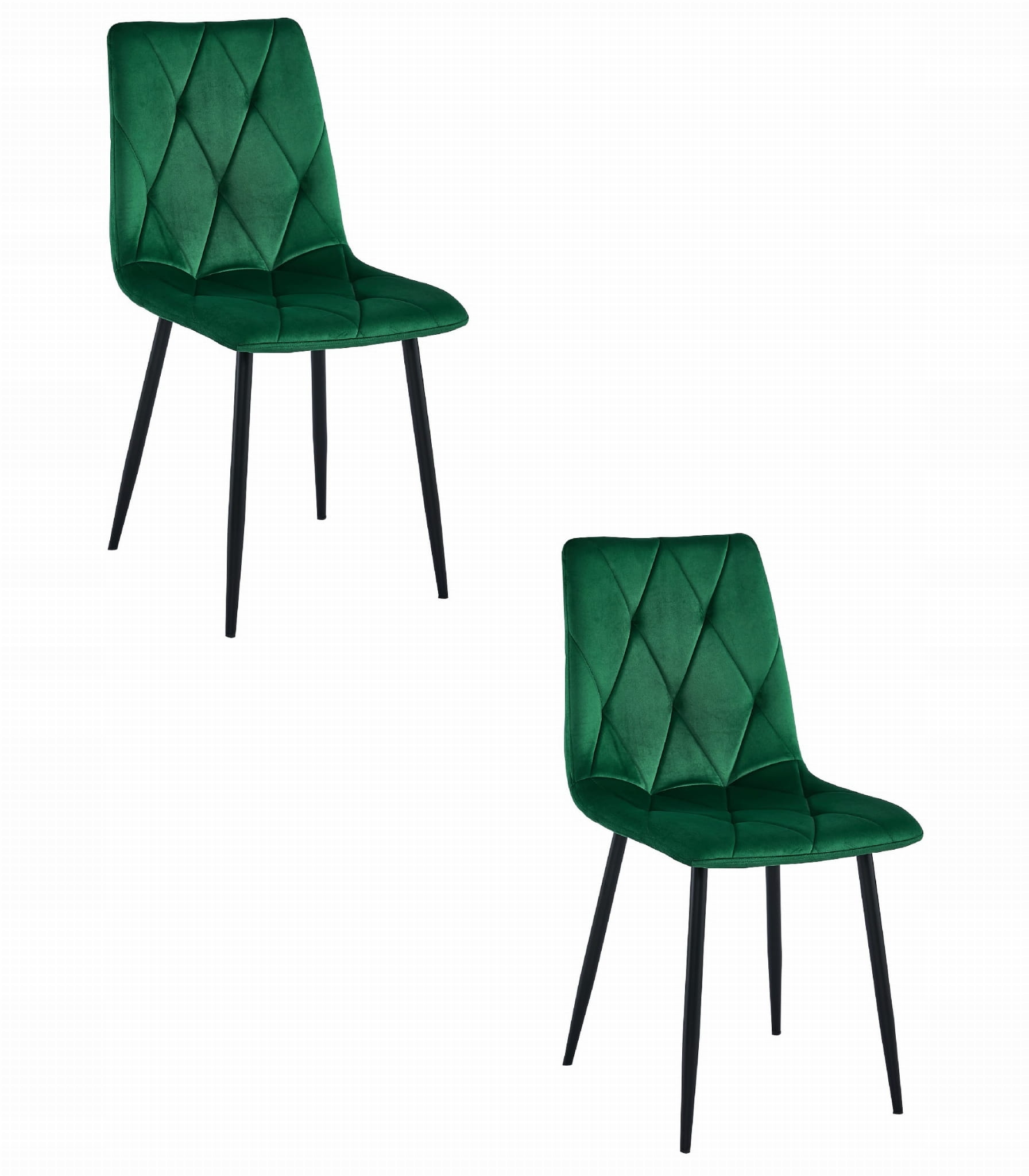 Stolička Libra tmavozelený zamat čierne nohy x 2, Leobert, model_383