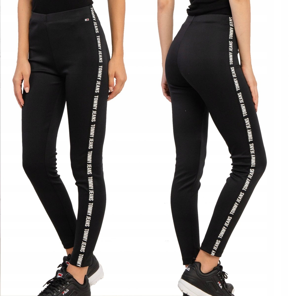 Tommy Jeans dámské sportovní legíny černé skinny fit DW0DW10346-BDS S