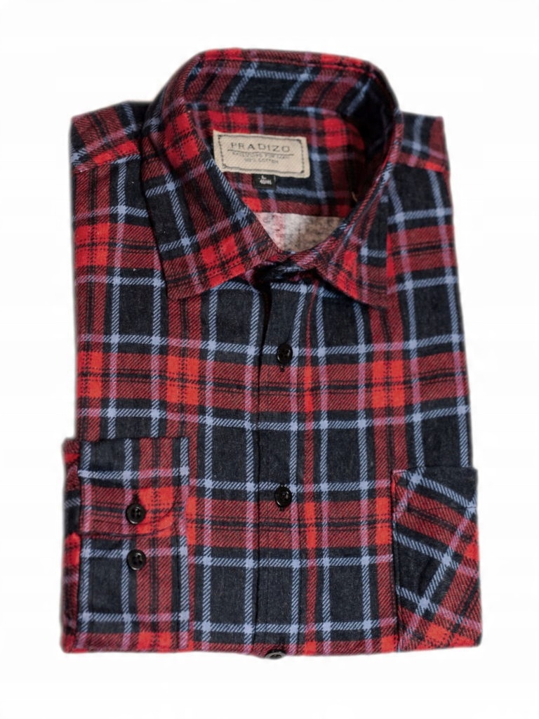

47/48 Duża koszula flanelowa czerwono-niebieska