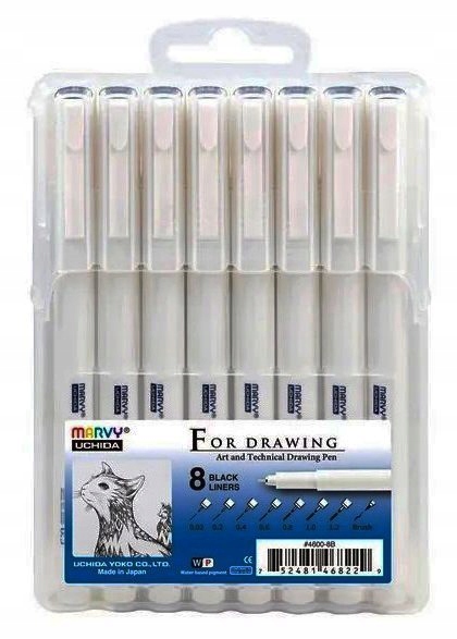 Marvy Uchida Drawning Sada 8 Tenkopisů