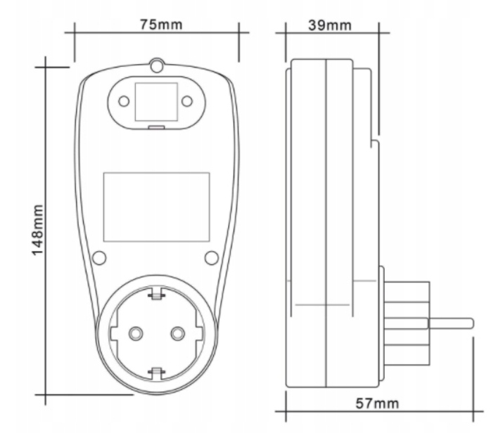 LICZNIK ENERGII MIERNIK DO ZUŻYCIA PRĄDU WATOMIERZ Model PM03W-EU