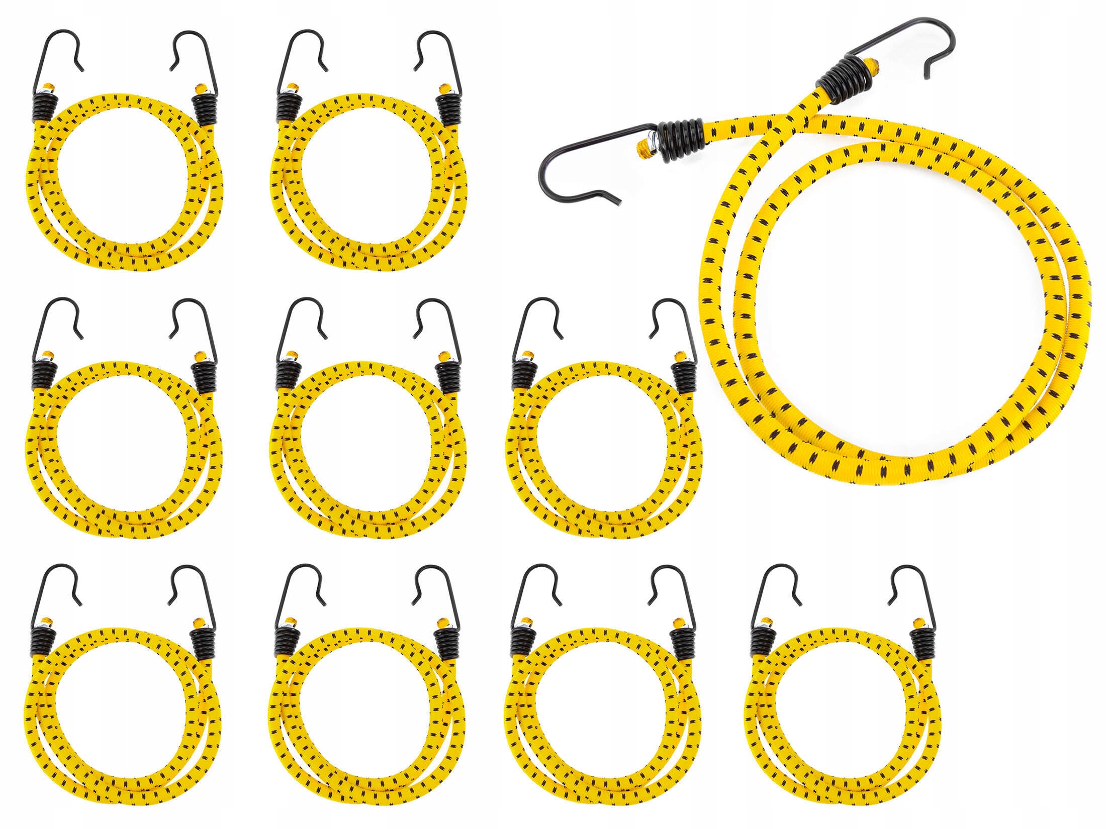 Sada přepravních gum do zavazadlového prostoru pro lanko s háčky 10 ks 120 cm