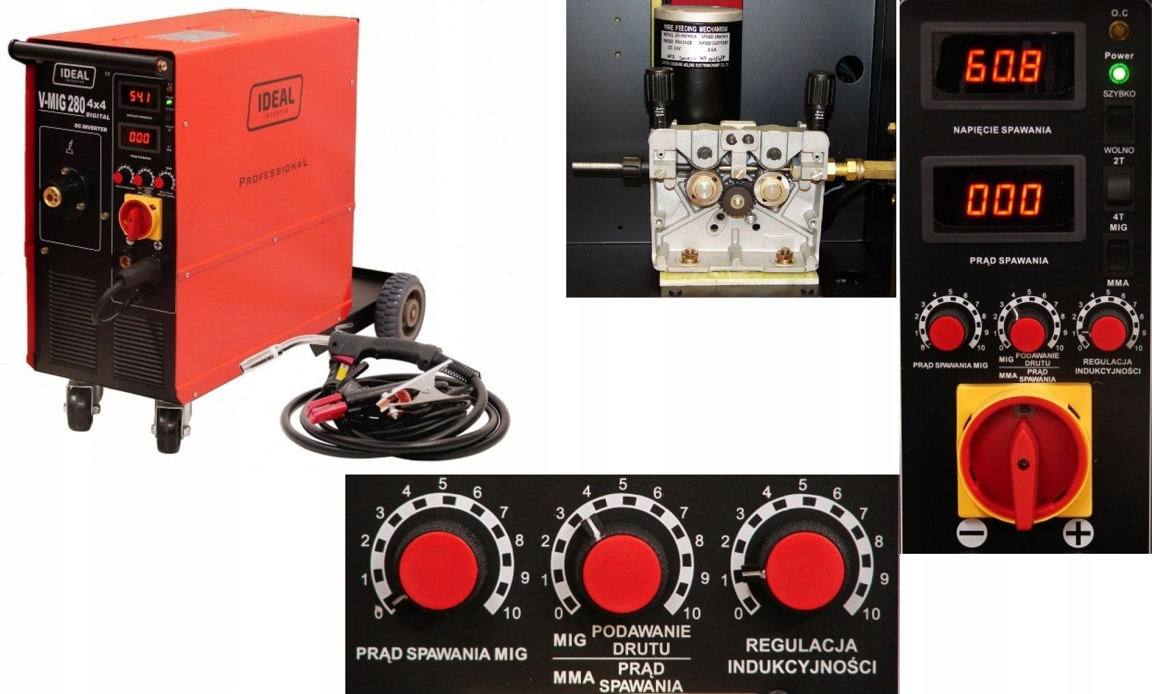 Напівавтоматичний зварювальний апарат V-MIG 280 4x4 DIGITAL MMA