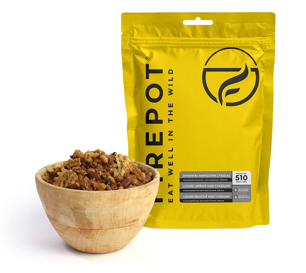Danie Firepot Wieprzowina Fasola 485g 510kcal Liofilizat Obiad Turystyczny