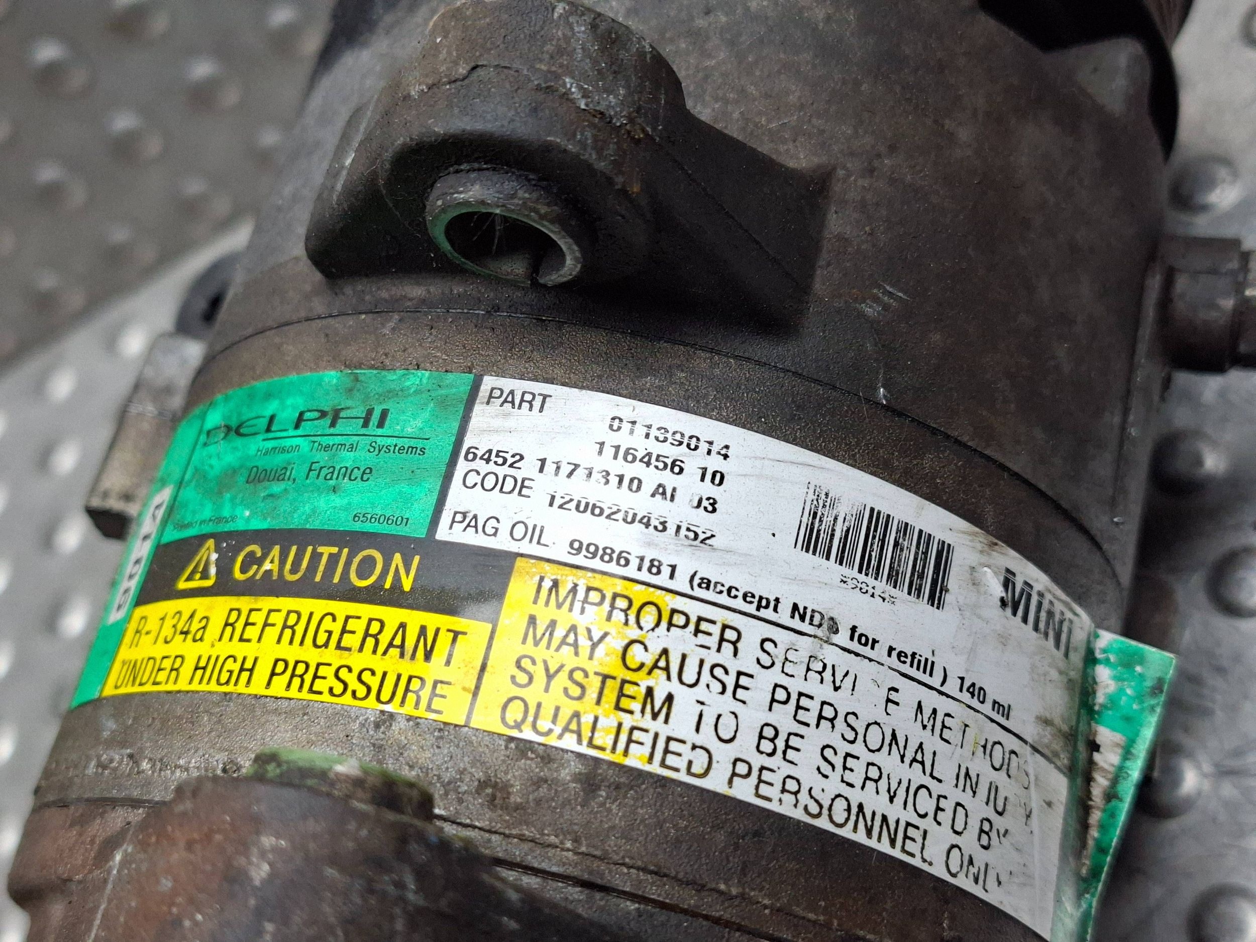Compressore MINI COOPER R50 01- 1.6 1171310