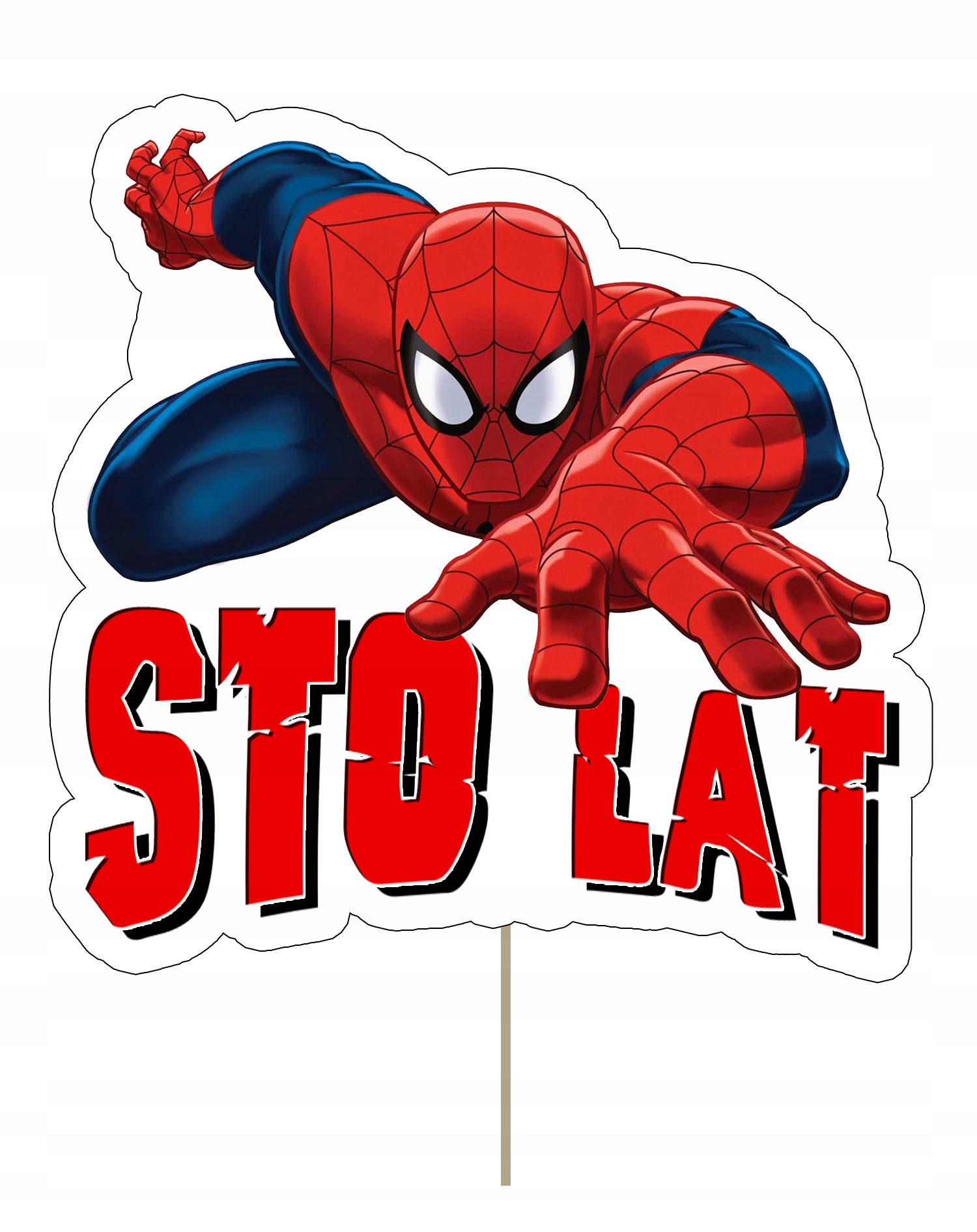 

Topper Sto Lat Spiderman Dekoracja na tort 13cm