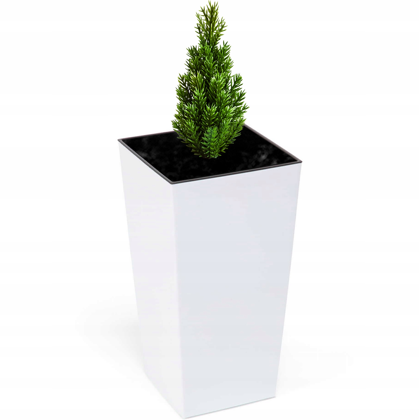 

Donica Doniczka 30cm wkład Kwietnik Biała Połysk