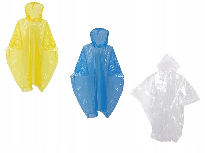 PŁASZCZ PRZECIWDESZCZOWY KIESZONKOWY PELERYNA UNIWERSALNA Długość całkowita 130 cm