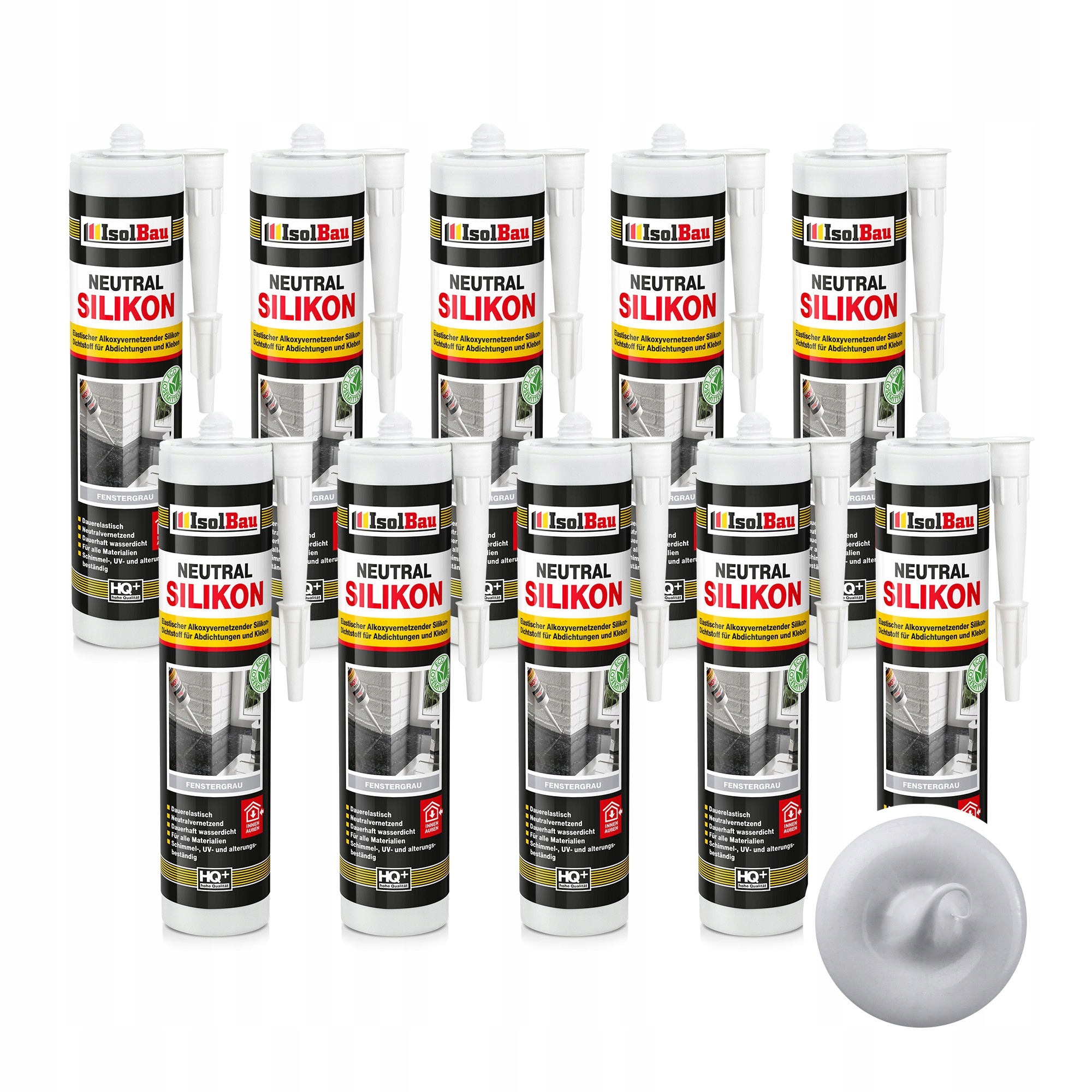 Silikon Neutrální Světle šedý 10 x 300 ml do koupelen Kuchyně Mramorového kamene