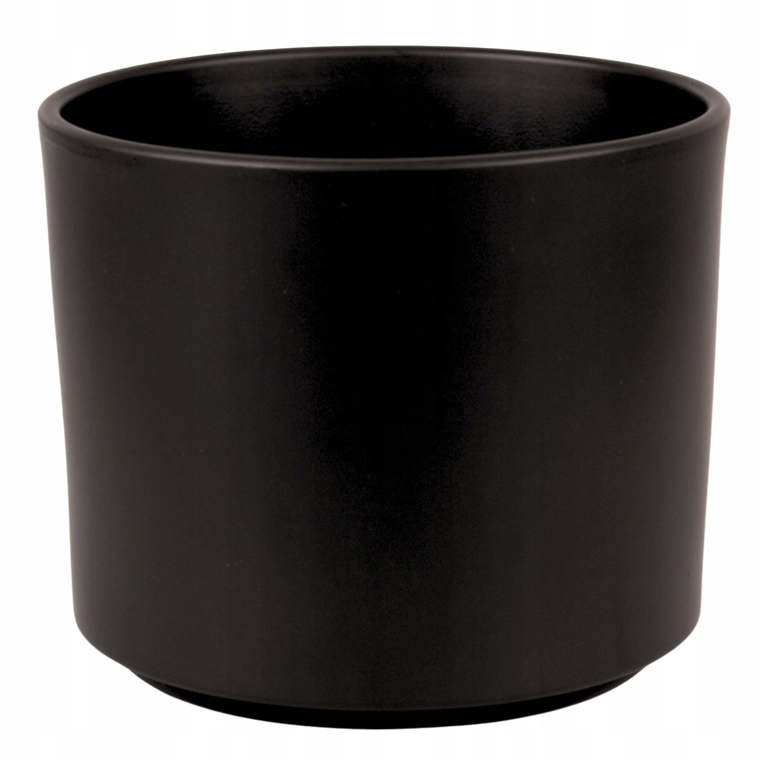 Osłonka Na Doniczkę Donica Ceramiczna Antracyt Mat Okrągła Gładka 24x28,5