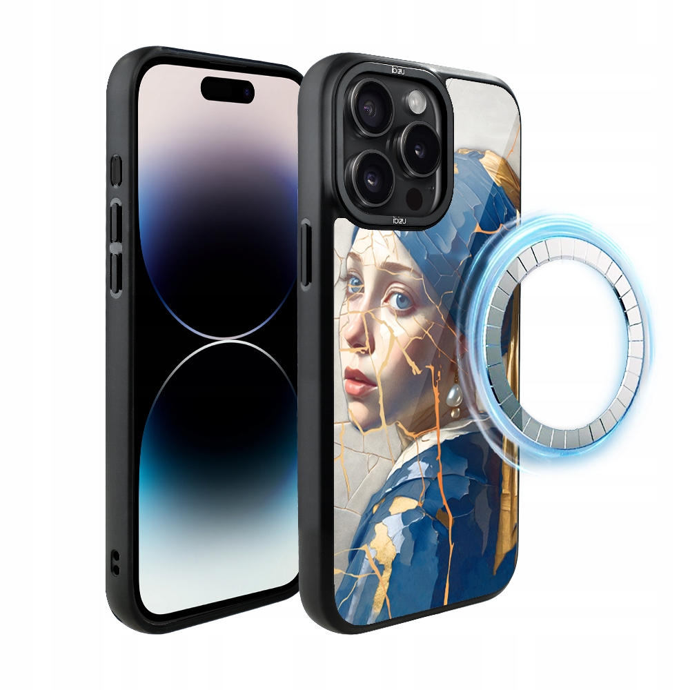 Pouzdro pro iPhone 14 Pro Max Ibizu DropGuard Matt s MagSafe, žena s perlou