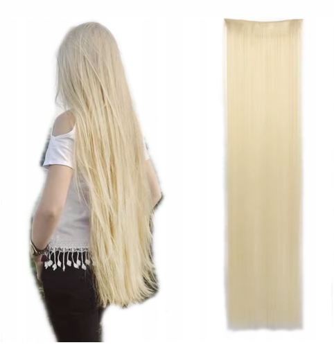 Włosy Clip In Jasny Blond 80 CM Na Taśmie 1475
