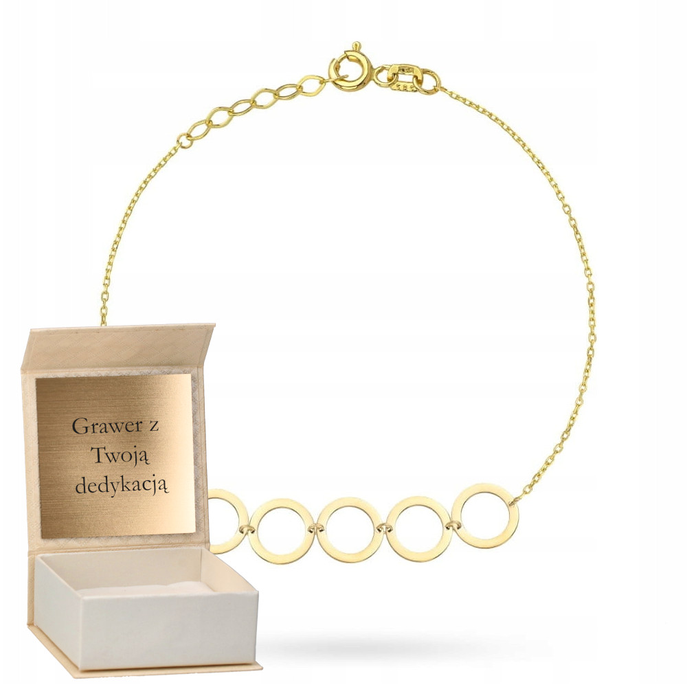 Zlatý náramek Ringi Zlato ryzost 585 Regulovatelné Gravírování