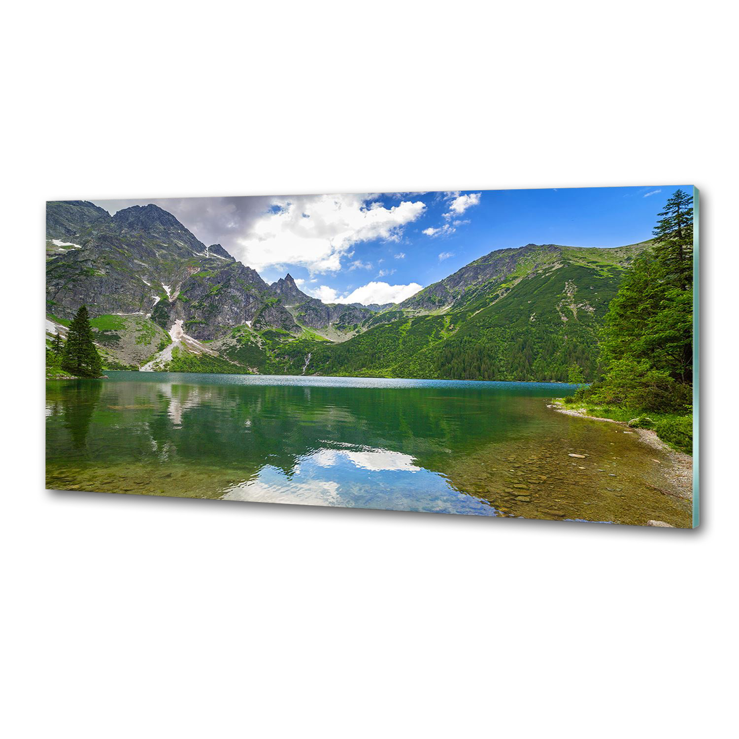 Panel do kuchyne Morské oko Tatry 125 x 50 cm Lepidlo