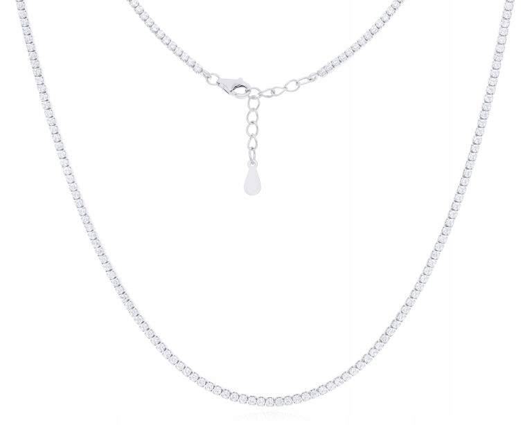 Dámský stříbrný náhrdelník Kolia Lesklé Zirkony Elegantní Stříbro Rod 925