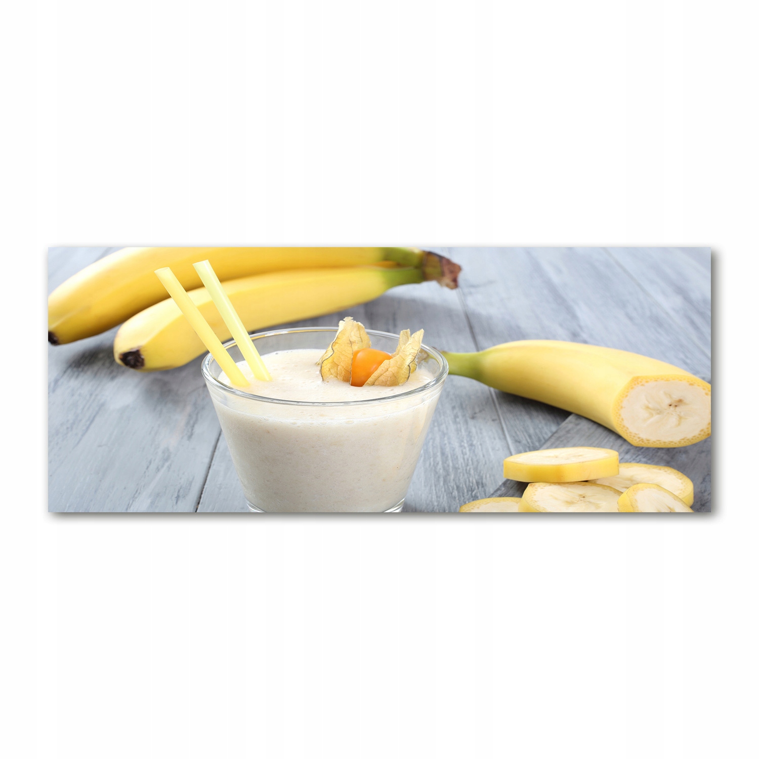 

Foto obraz szkło akryl Bananowy koktajl 125x50 cm