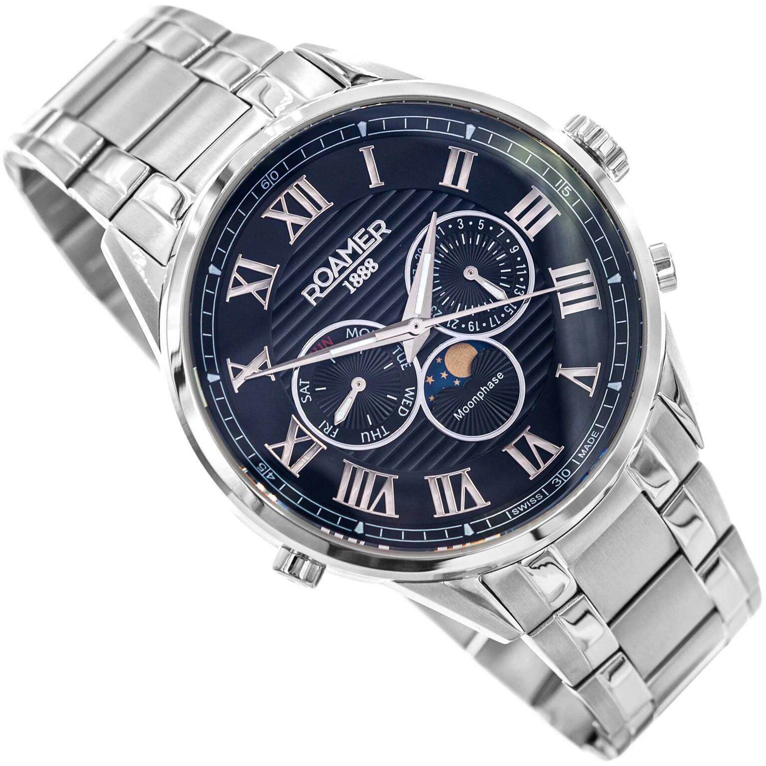 Pánské Hodinky Roamer Superior Moonphase 513821 41 85 50 Na Náramku