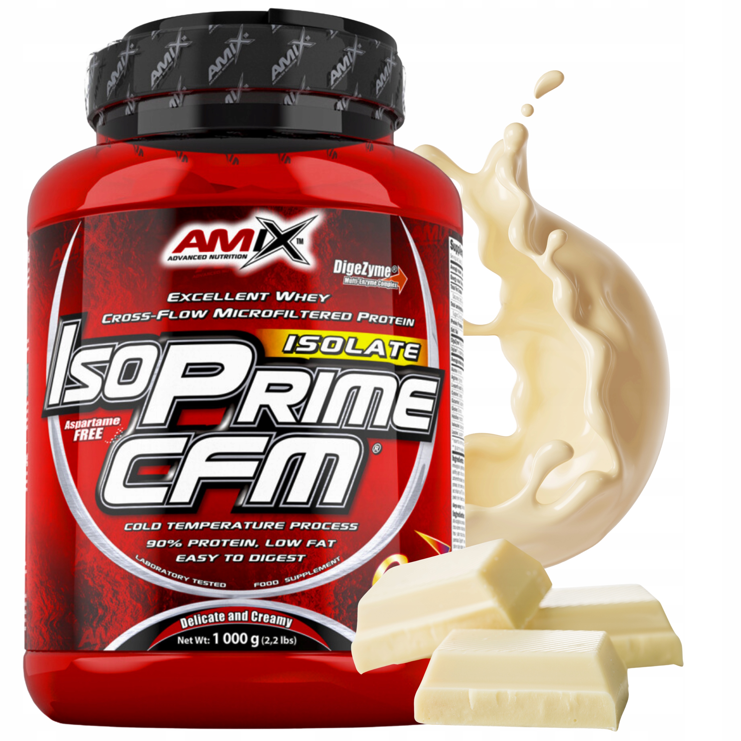 Protein Bílá Čokoláda Bez cukru Laktózy Bílkoviny 90% Izolát Wpi