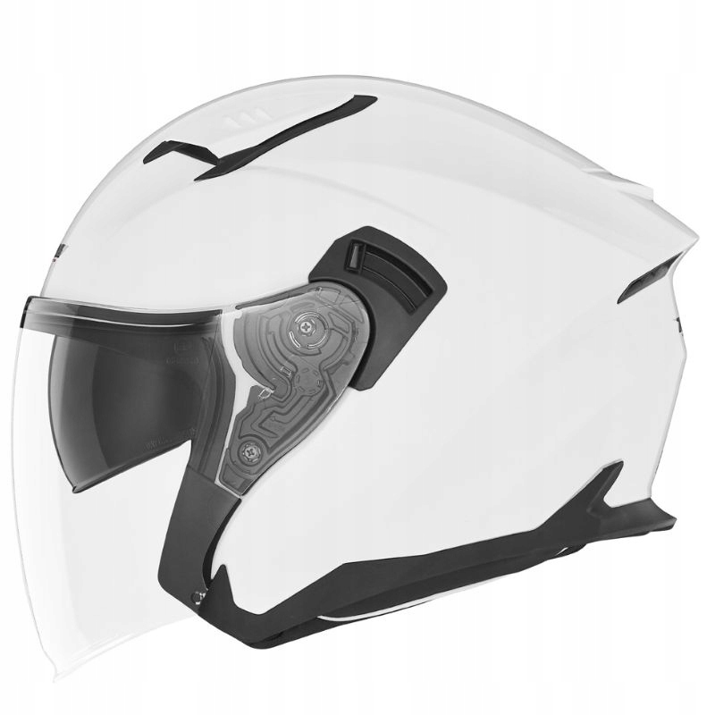 Motocyklová Prilba Nox Otvorená S Blendou N130 Solid Biela Lesklá L