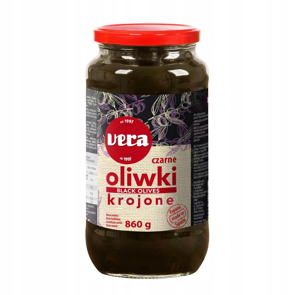 

Oliwki Czarne cięte 900G Hiszpańskie dopizzy