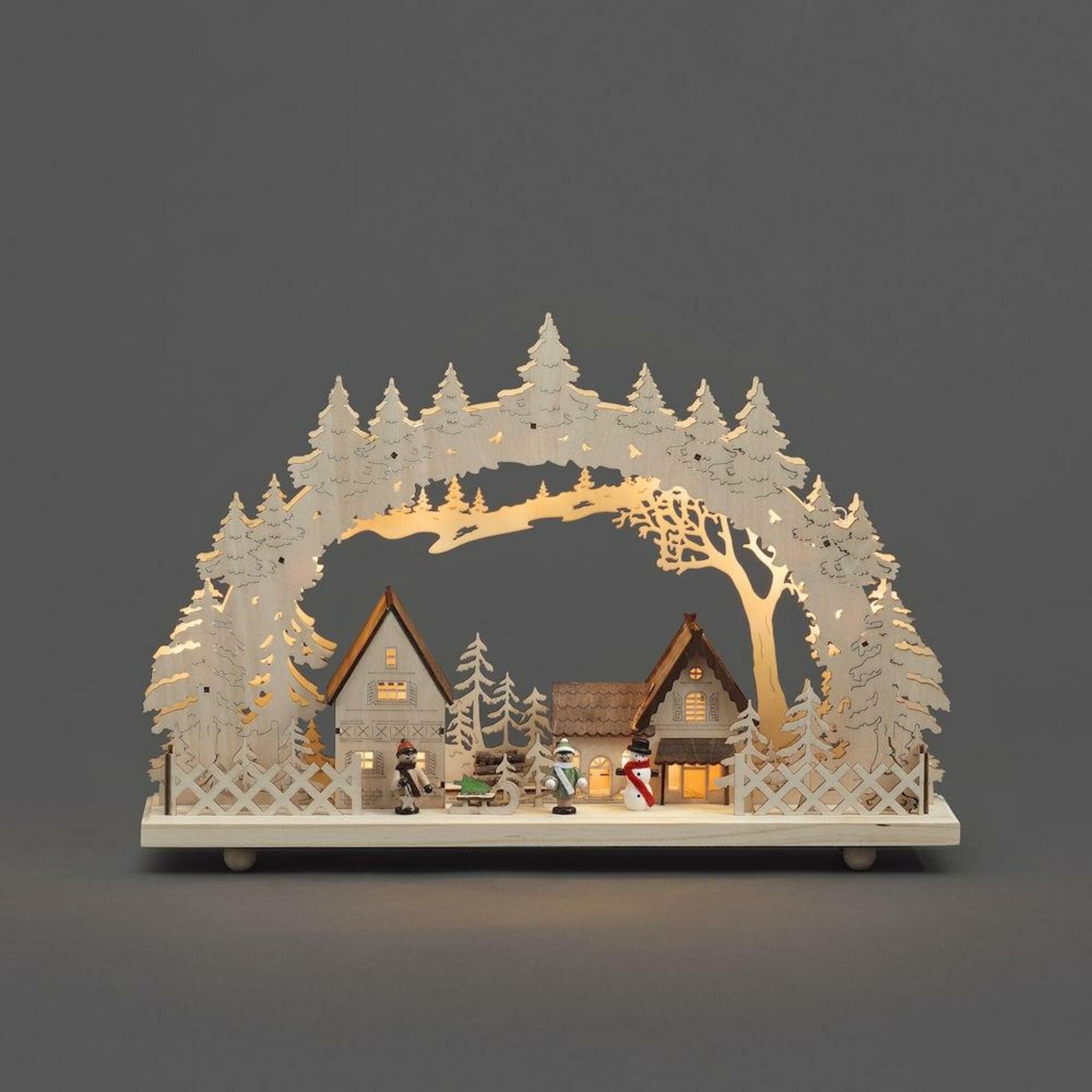 Adventný svietnik Exihand 2827-100 drevo Statok 10x Led teplá biela