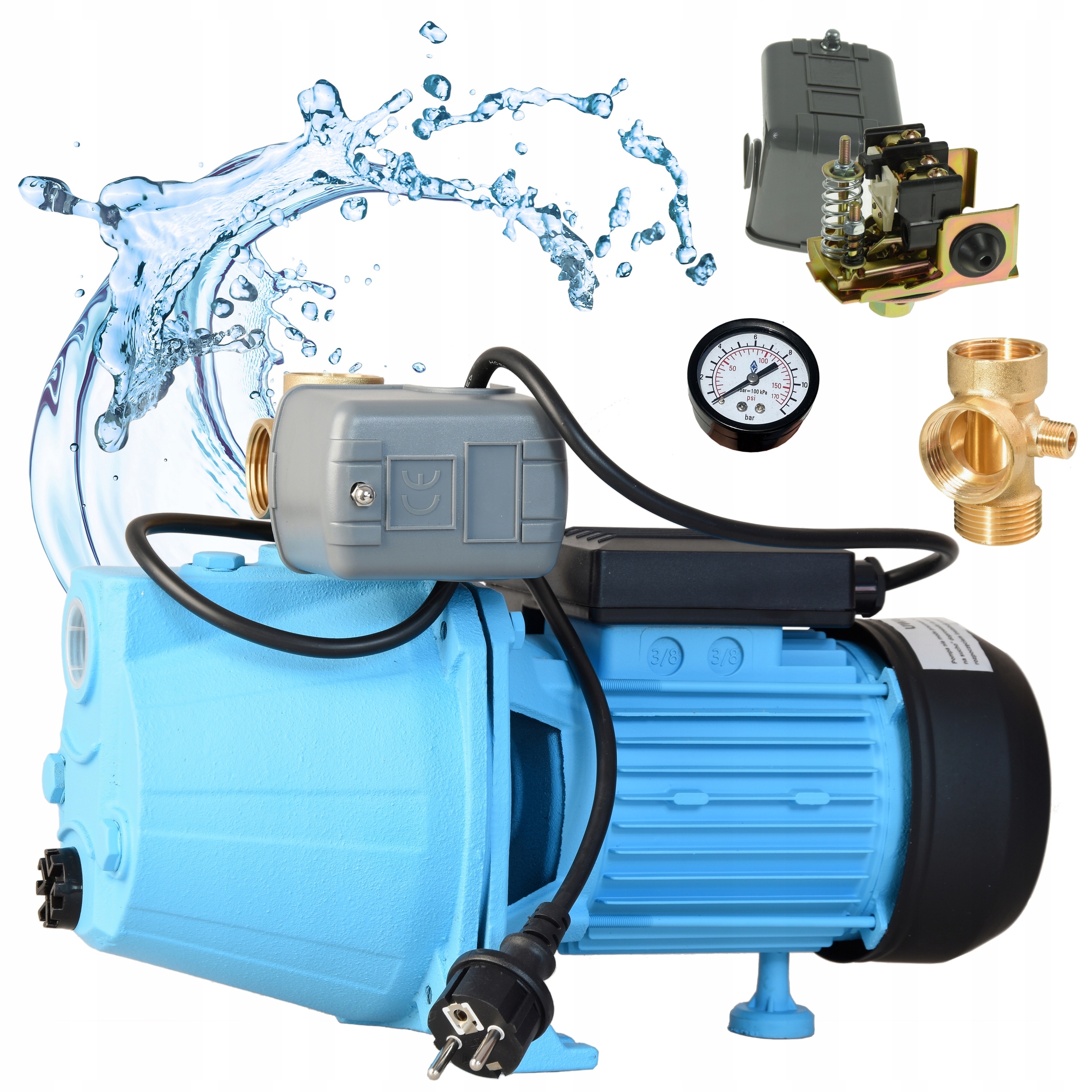 Čerpadlo 370W Hydroforové pro vodu Set Povrchové Silné 2520 l/h S Příslušenstvím