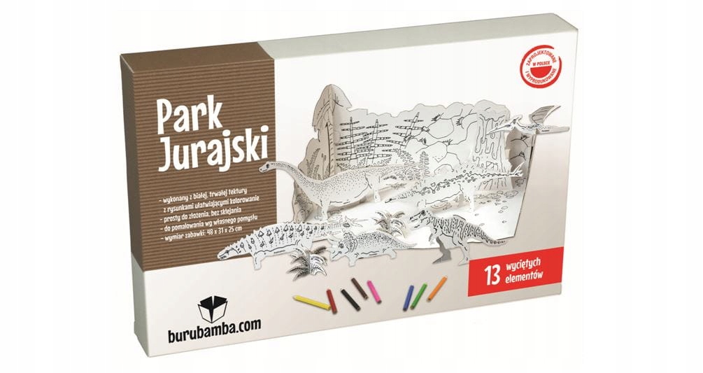

Kolorowanka 3D Park Jurajski, Dinozaury Burubamba