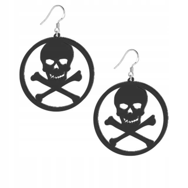 

Kolczyki czarne Halloween czaszki Czachy piszczele