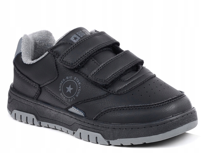 Buty dziecięce Big Star OO374096 chłopięce czarne skórzane na rzepy 31