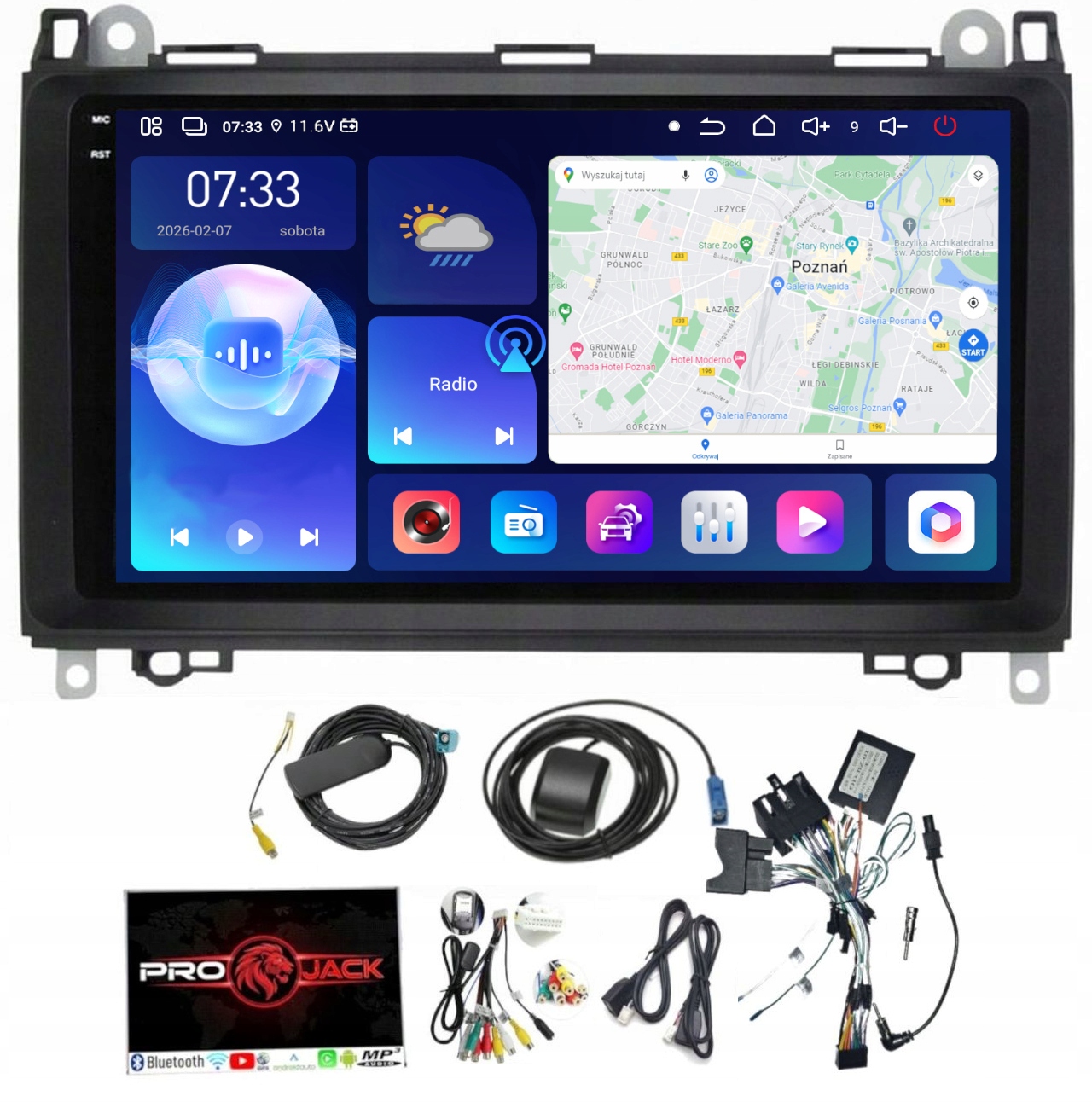 Rádio Navigácia Gps Android Bt Wifi Usb Vw Crafter 2006-2017 128GB Sim