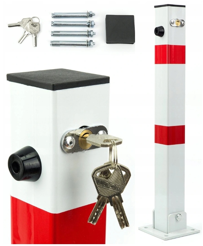 BLOKADA PARKINGOWA NA KLUCZ SKŁADANA ZAPORA MIEJSCA SŁUPEK PARKINGOWY 60cm