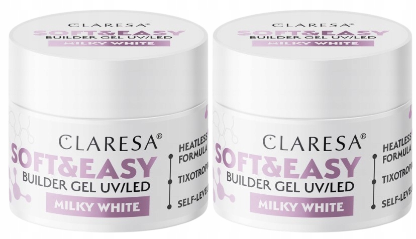 Żel Budujący Soft&Easy Builder Milky White Claresa Biały