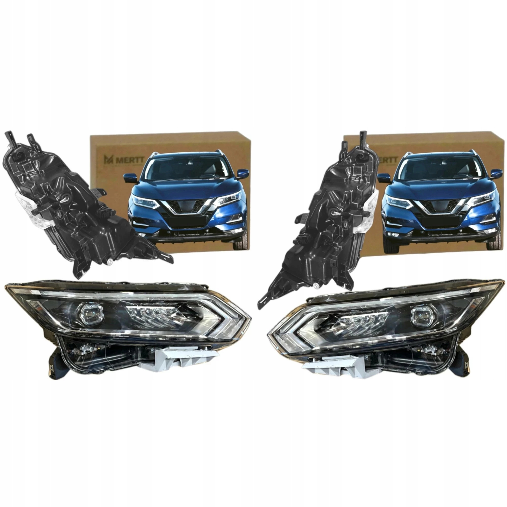 Světlomet Světlo Přední Levá Pravá Nissan Qashqai 2 J11 2017-2021 Komplet