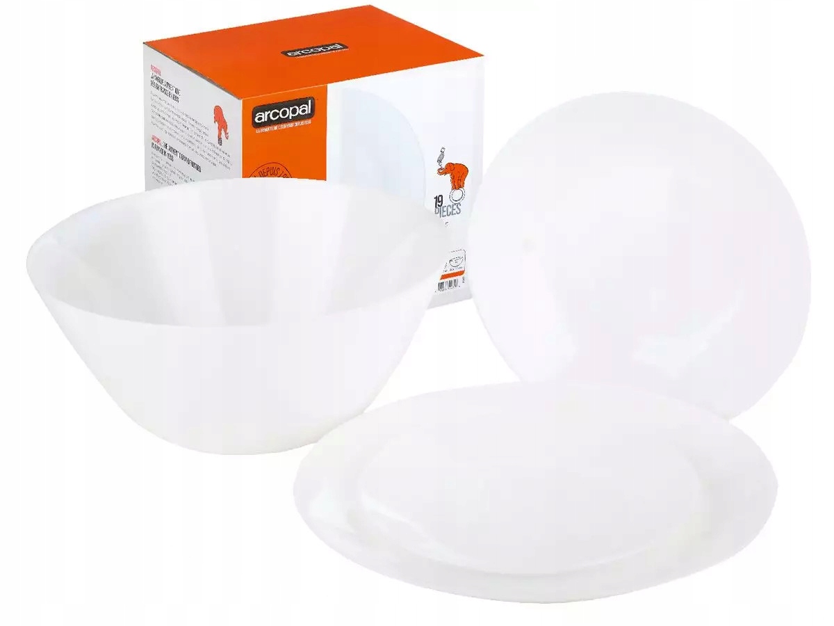 Talerze Serwis Komplet Obiadowy 19el BIAŁE TZ60 EAN (GTIN) 883314524628