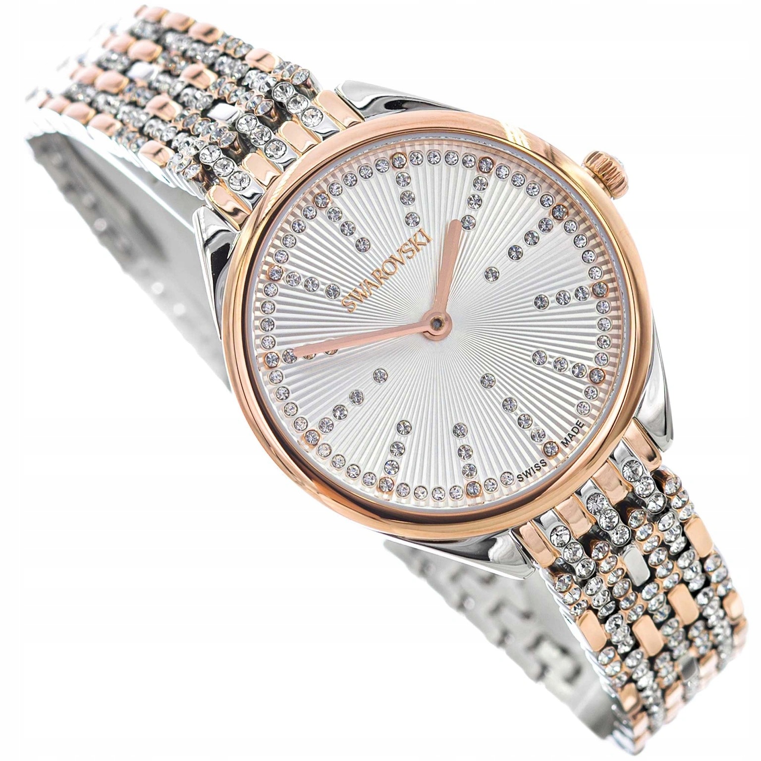 Dámské Hodinky Swarovski 5649887 Attract, Stříbrná A Růžové Zlato, Kovový Tah
