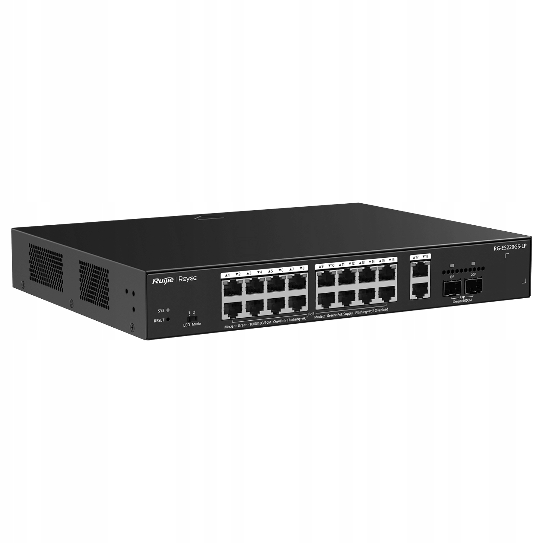 Switch Poe RG-ES220GS-LP 16-PORTOVÝ 2X Uplink 2X Sfp Reyee