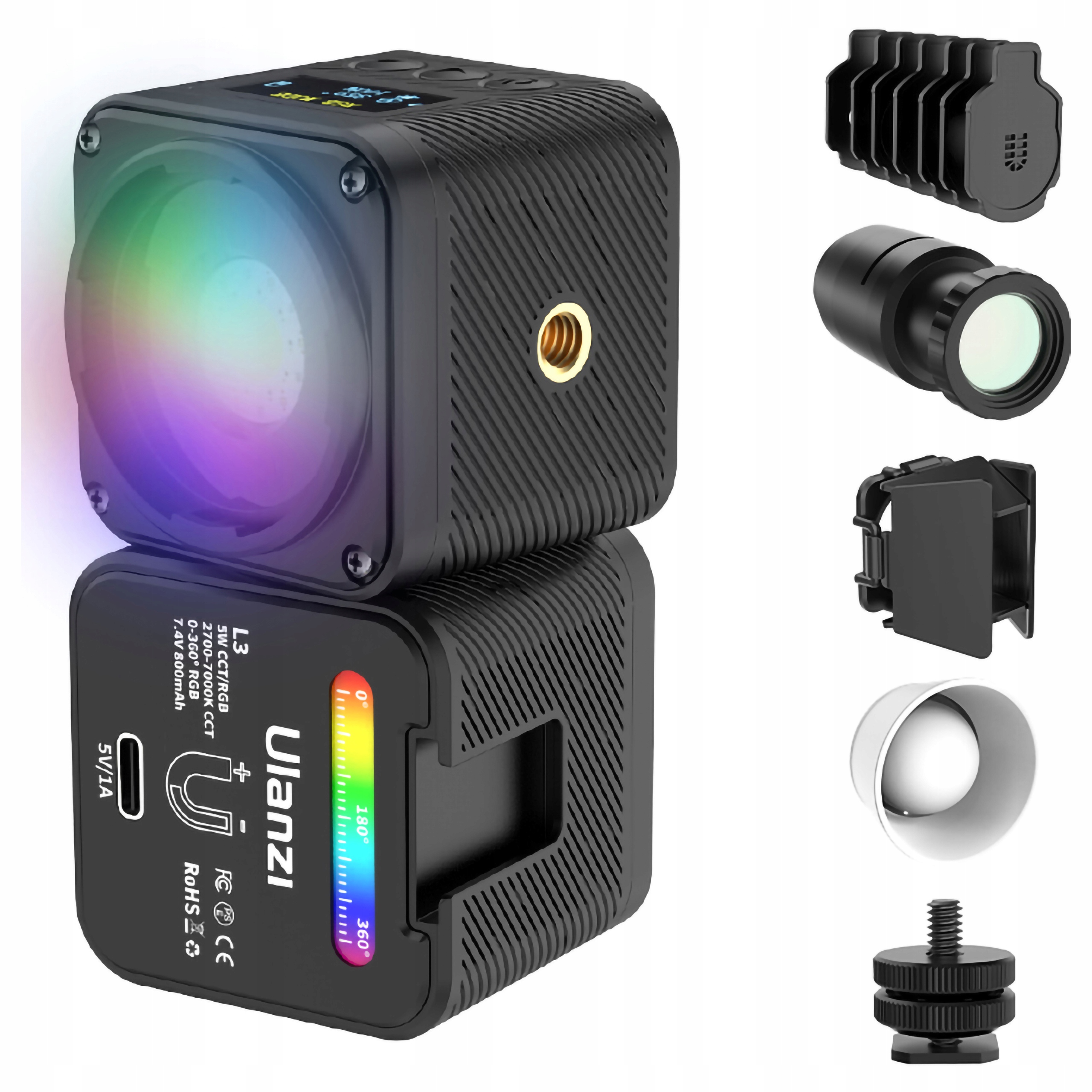 Magnetická video Led lampa Ulanzi L3 Rgb Cob 5W projektor Gobo s filtry