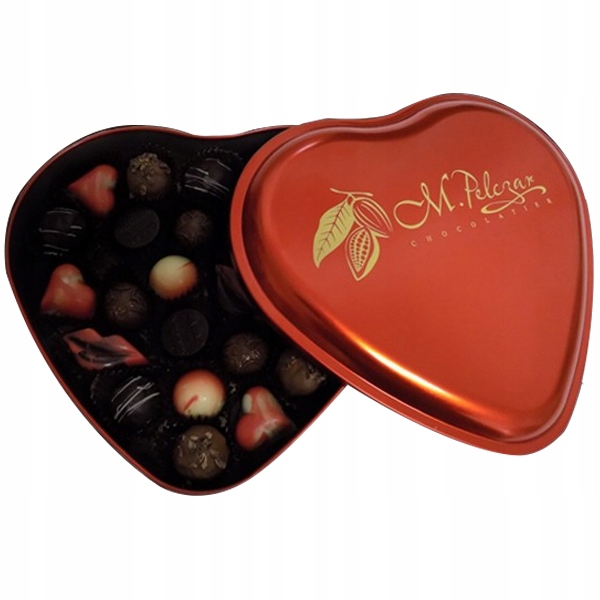 Serce z Pralinami w Metalowym Opakowaniu 25szt Dzień Nauczyciela